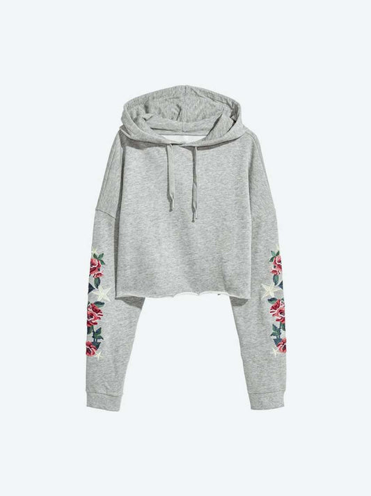 Hoodie gray roses