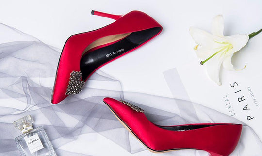 Stilettos with stones attached